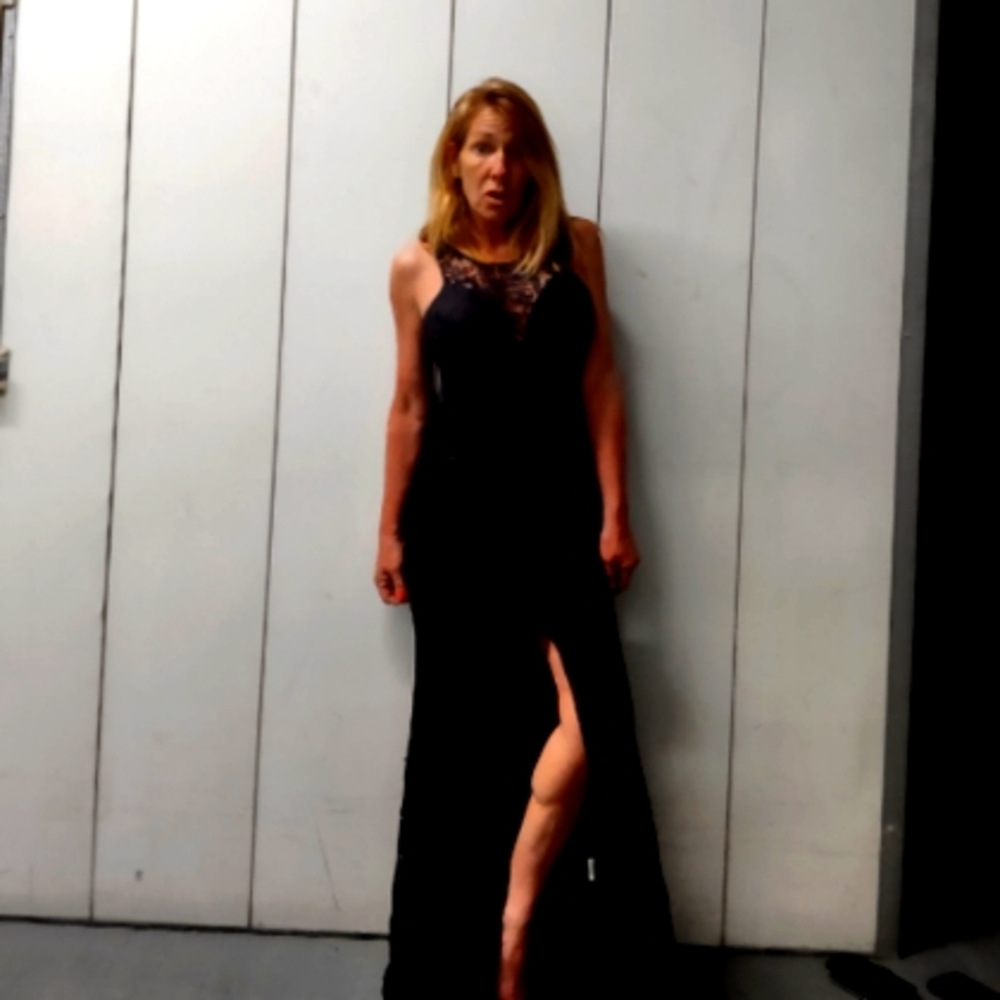 Small long black lace cocktail, evening dress, perfect for prom. Worn once  new